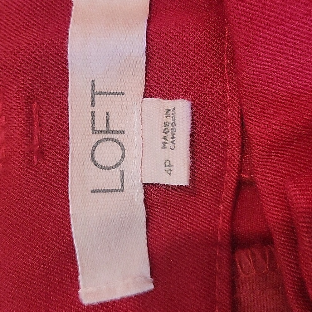 LOFT Red Capri Dress Pants - Picture 2 of 3